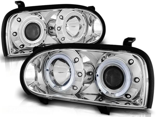 Scheinwerfer Angel Eyes für VW Golf 3 91-97 Chrom